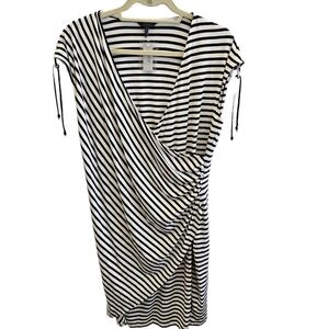 Soma Cool Days Parallel Stripe Dress Black White NEW